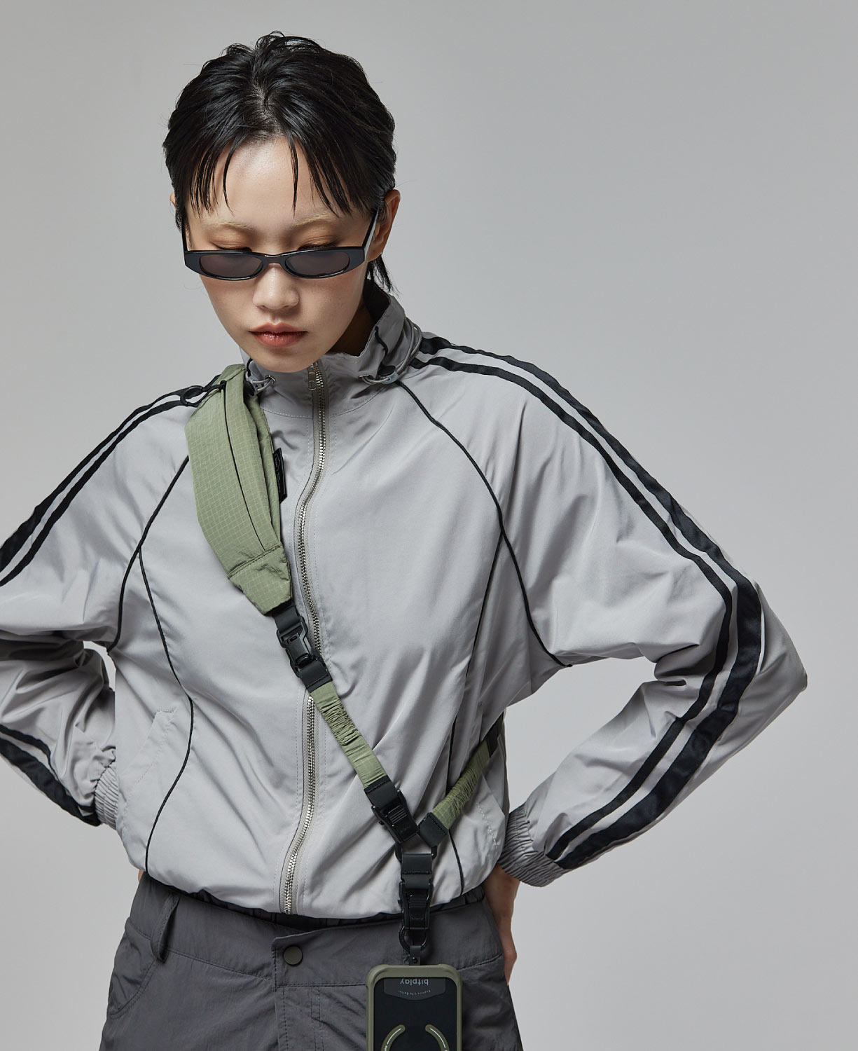 斜背小包掛繩 霧灰綠