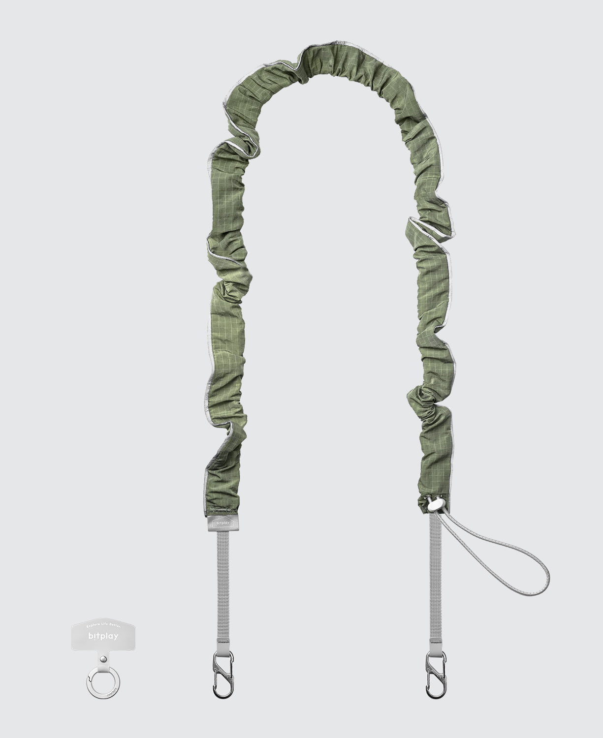 圈圈反光背帶 霧灰綠