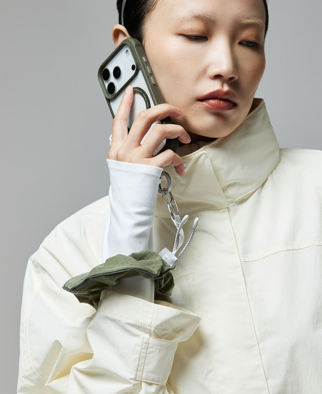 圈圈反光手繩 霧灰綠